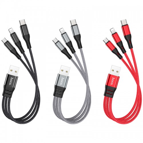 X47 3-In-1 Harbor Charging Cable(Lightning+Micro+Type-C)